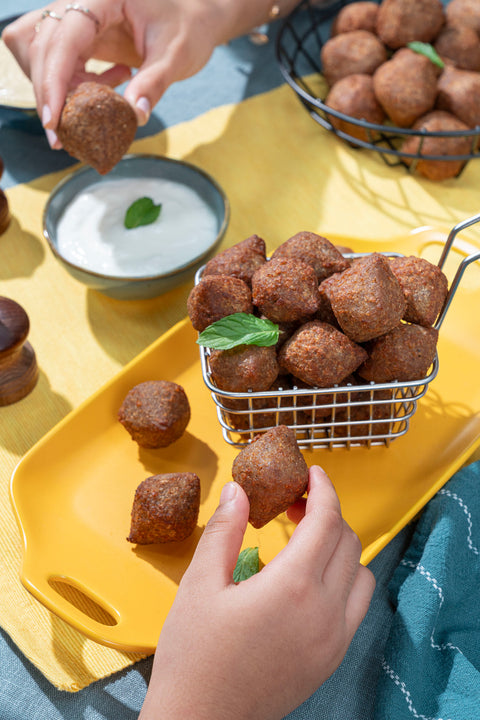 Mousallati Frozen Beef Mini Kibbeh – 700 g (40 pcs), Crispy & Ready to Fry