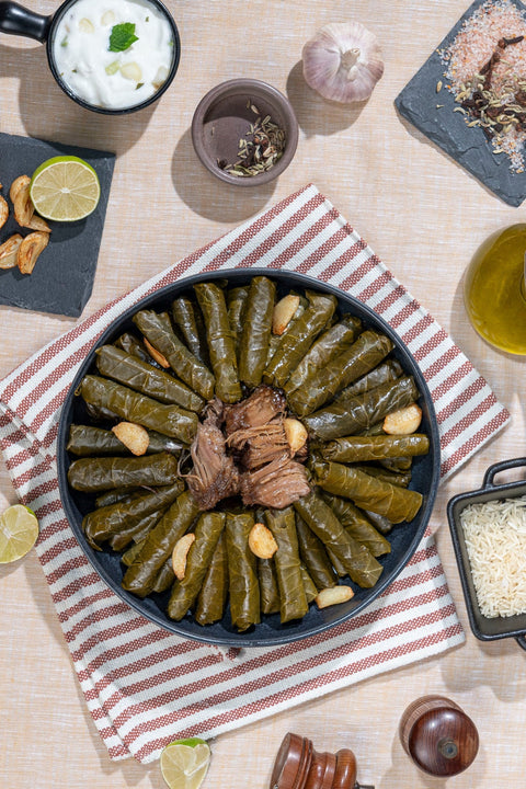 Mousallati Frozen Stuffed Grape Leaves with Meat 800 g (Ready to Heat & Serve)