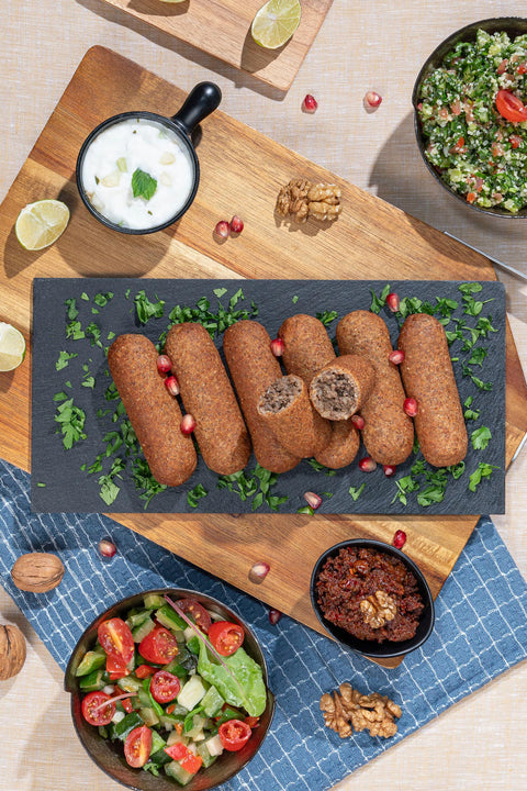 Mousallati Frozen Beef Kibbeh Daraweesh – 600 g (10 pcs), Crispy & Ready to Fry